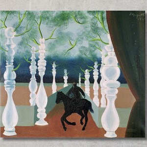 Rene Magritte Canvas Wall Art,Rene Magritte Vintage Print 1992 ,&quot;The Lost Jockey&quot; (1926)Home Decor,Wall Art,Art Print ,Surrealism,Wall Decor