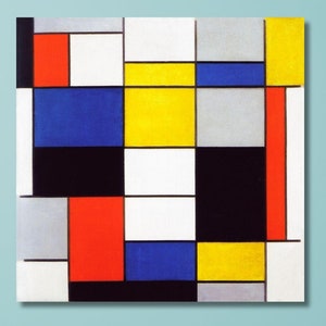 Piet Mondrian Composition A (1920) Art Print, Piet Mondrian Artwork, Canvas Wall Art, Canvas Print , Canvas Home & Office Decor Gifts/24