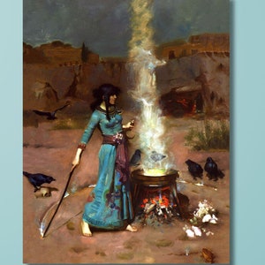 John William Waterhouse,The Magic Circle (1886) Canvas Gallery Wrapped or Framed,The Magic Circle By John William Waterhouse Wall Art print