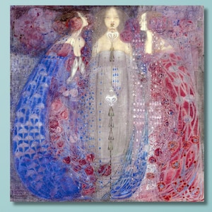 Margaret Macdonald The Three Perfumes Canvas Print, Art Nouveau Wall Art, Symbolist Female Portrait Fine Art Reproduction Ready To Hang/12