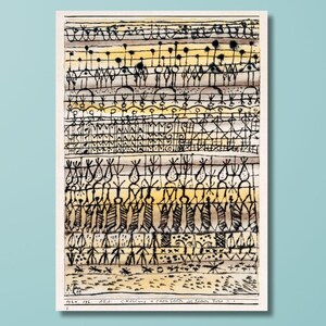 Paul Klee  Cooling in a hot zone garden (1924) drawing in high resolution Paul Klee Abstract, Paul Klee Print , Reproduction Artwork/24