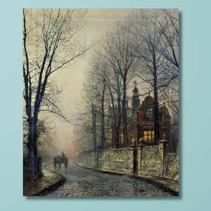 John Atkinson Grimshaw Canvas Wall Art,November Moonlight,John Atkinson Grimshaw print ART,John Atkinson Grimshaw Poster,Romanticism,Gifts/1