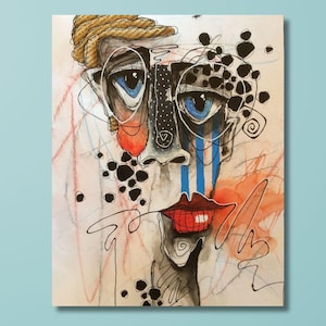 Surreal canvas print,art print in a surreal style, elaborate, exuberant,original,different to decorate your home,framed canvas ready to hang