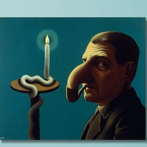 Arte de parede de René Magritte – "Lâmpada Filosofal" Impressão em tela surrealista, pôster de arte onírica, reprodução de arte moderna, decoração de parede, presentes