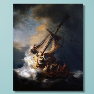 The Storm on the Sea of Galilee 1633  Rembrandt van Rijn Canvas Wall Art,Rembrandt Canvas Print,Famous Painting,Seascape Reproduction Art/4