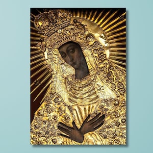 Black Madonna Poster Art,Poland Our Lady of Grace Of The Gate of Dawn,Mother Of Mercy Canvas Wall Art Print,Reproduction Print,Vintage Art
