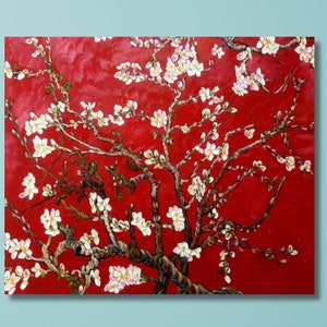 Vincent van Gogh Red Almond Blossom (1890) Van Gogh Canvas Wall art, Gallery Wrapped or Framed Giclee Wall Art Print Digitally Remastered/1