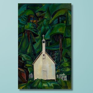 Emily Carr Canvas Wall Art, Church in Yuquot Village Indian Church,Emily Carr Artworks,Forest Columbia Wall Art, Western Forest Wall Decor/4