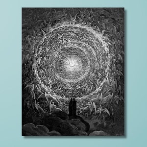 Paul Gustave Dore Canvas Wall Art,The White Rose Gustave Dore,Vision of The Empyrean Paul Gustave Dore Poster,Gustave Dore Empyrian print/2