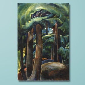 Emily Carr Canvas Wall Art,Emily Carr Artworks,Red Cedar reproduction print, Forest Columbia Wall Art,Western Forest Wall Decor,Gifts/2
