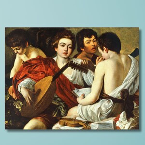 Michelangelo Caravaggio Canvas Wall Art,The Musicians Michelangelo Merisi da Caravaggio Fine Art Print,Baroque Painting,Gift Idea,Wall Decor