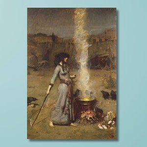 John William Waterhouse,The Magic Circle (1886) Canvas Gallery Wrapped or Framed,The Magic Circle By John William Waterhouse Wall Art print