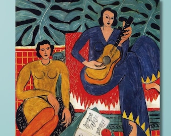 Henri Matisse Canvas Print: Woman Playing Guitar, Expressionism Art