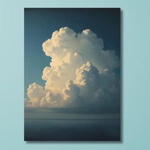 Original Cloud Painting White Cloud Painting Cloud Wall Art Blue Sky Abstract Painting Beige Cloud Abstract Painting Cloud Canvas Painting