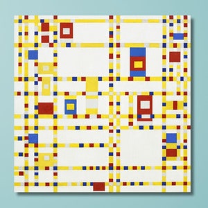 Piet Mondriaan Broadway Boogie Woogie Wall Art Poster Canvas Print, Vintage Poster, Home Decor, Landschapsschilderkunst Abstract, Klaar om op te hangen