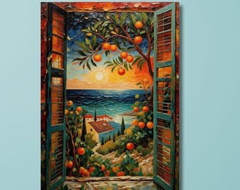 Henri Matisse Print: Open Window, Mediterranean Coastal View