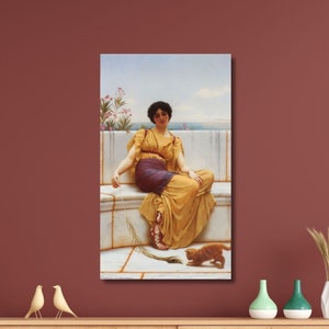 John William Canvas Wall Art,John William Idleness ,John William Godward Canvas Painting Vintage art,canvas wall art,famous art prints,Gifts