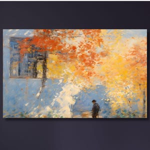 Tela abstrata de outono, Arte em folha de ouro, Arte de parede, Decoração moderna para casa, Decoração para sala de estar, Decoração para quarto, Presente para casa, Pôster de outono, Arte em tela