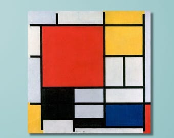 Mondrian Composition Wall Art Print, Geometric Art, Modernist Decor