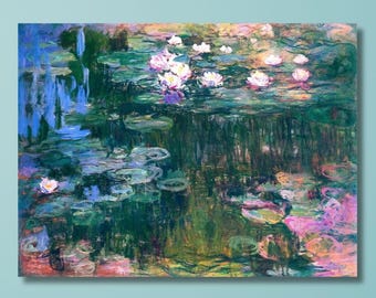 Claude Monet Water Lilies Canvas Print, Impressionist Art, Floral Wall Decor