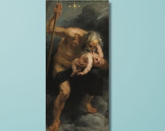Rubens Saturn Devouring His Son Canvas Print - Baroque Halloween Wall Art