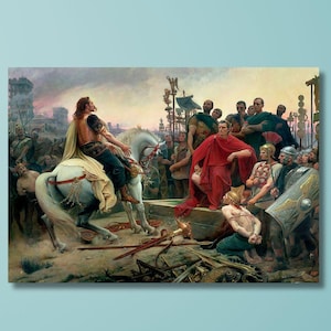 Julius Caesar-canvaskunst: historische oorlogsposter, klaar om op te hangen