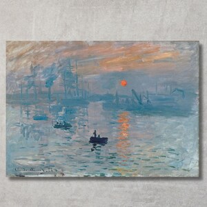 モネ「印象派の日の出」油絵複製、印象派の壁画 - Etsy 日本