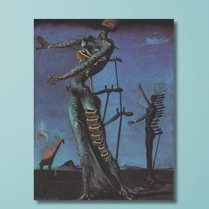 Salvador Dali 'Burning Giraffe' Print: Surrealist Canvas Art