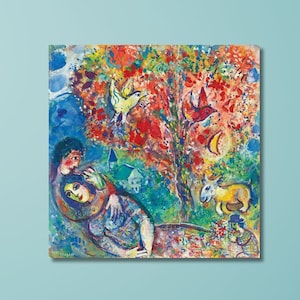 Marc Chagall Paar Unter Baum Leinwand Wandkunst Poster, Reproduktionsdruck, Abstrakte Wandkunst, Moderne Kunstdruck, Expressionismus Kunst, Vintage Kunst