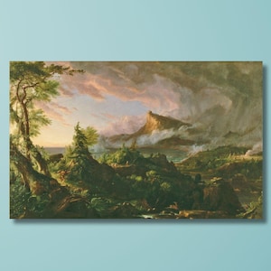 Thomas Cole Der Kurs des Empire - The Savage State 1836 Kunst Leinwanddruck, Thomas Cole Plakat, Vintage Kunstdruck, berühmte Wandkunst Druck / 2