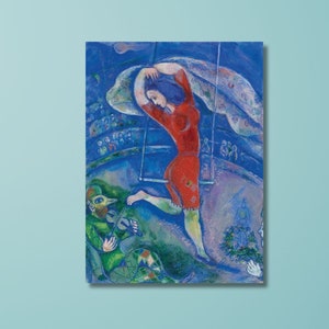 Marc Chagall The Acrobat or The Trapeze Art Print,Marc Chagall Canvas Wall art,Chagall Circus Canvas Poster & Panel,Home Wall Decor/9