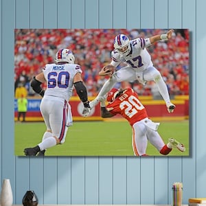 Josh Allen Canvas Wall ArtJosh Allen Poster Buffalo Bills Poster Premium Wall Art Josh Allen Stampa artistica Decorazione per bambini Decorazione per caverna dell&#39;uomo Regalo