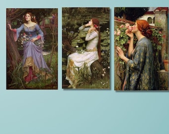 Ophelia Canvas Print Set: John William Waterhouse Art