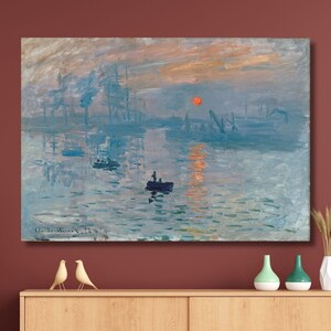 Claude Monet Impression Sunrise Canvas/Poster Art Reproduction, Monet Classic Canvas Wall Art, Modern Art Impressionism Painting