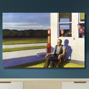 Edward Hopper Print, Four Lane Road by Edward Hopper Painting, Edward Hopper Canvas, Exhibition Poster, Vintage Modern Art, Art Reproduction