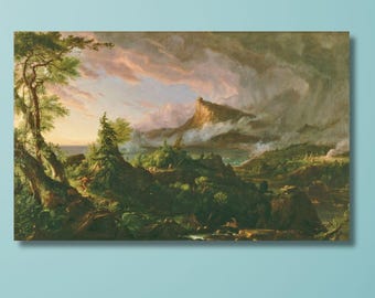 Thomas Cole Canvas Print: The Savage State, Vintage Art