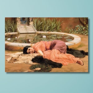 Dolce Far Niente by John William Godward, Canvas Wall Art, Woman Painting, Beautiful Wall Decor, Home Decor,John William Painting/Poster