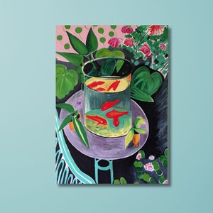 Henri Matisse Print, The Goldfish art, Flowers Print, Gallery Wall Art, Flowers and fish wall decor, Matise Art Print,goldfish poster Gifts