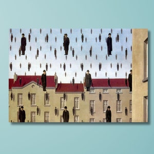 Di Rene Magritte Golconda, Arte murale Golconda, Stampa su tela di Rene Magritte, Decorazione murale di Rene Magritte, Arte murale di Rene Magritte, Poster di Magritte