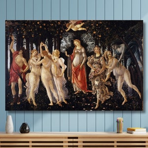 Sandro Botticelli The Primavera Canvas Wall Art Poster Art,Sandro Botticelli Arts,Renaissance Fine Art,Reproduction Print,Vintage Poster Art