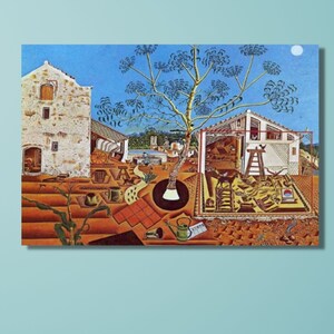 Joan Miro The Farm Canvas Wall Art,Joan Miró Abstract Miro 1922 Abstact Canvas, Surreal wall art,Wrapped Surreal Canvas,Surrealism Art