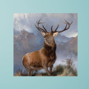 Monarch of the Glen Canvas Wall Art,Edwin Landseer The Monarch of the Glen,Edwin Landseer Artworks,Peer Poster Print on Canvas Wall Art