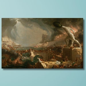 Thomas Cole The Course of Empire Destruction 1836 Art Canvas Print,Thomas Cole Arts,Thomas Cole Poster,Modern Wall Decor Print,Vintage Art/1