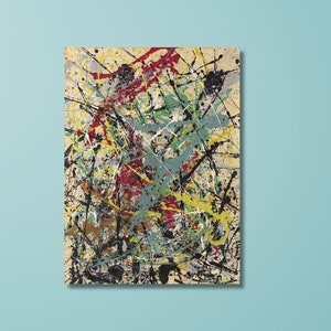 Jackson Pollock Number 16 Painting  Abstract Print on Canvas Wall Art Print Living Room Wall Decor Pollock Canvas Art Ready To Hang CANVAS
