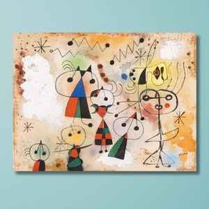 Joan Miro Canvas Wall Art, Miro 1922 Abstact Canvas, Wrapped Surreal Home Decor Art ,Joan Miró Abstract Surrealism Print / Ready to Hang