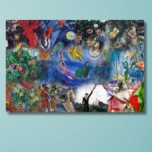 Marc Chagall Canvas Wall Art Marc Chagall Exhibition Poster, Museum of Modern Art, Vintage Exhibition Print, Marc Chagall Exhibition Gifts