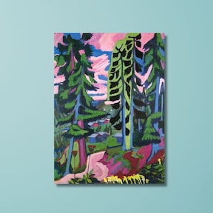 Ernst Ludwig Kirchner,Forest Path in Summer/ Poster Art Reproduction, Abstract Wall Art prints,Vintage art,canvas wall art,famous art prints