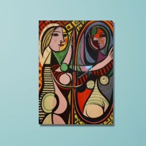 Picasso Poster Picasso Girl Before a Mirror Canvas Wall Art, Pablo Picasso Canvas wall art Exhibition Poster Pablo Surrealism CANVAS art