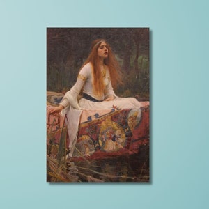 John William Waterhouse The lady of shalott Canvas, Mythological Painting, John William Waterhouse artwork, home decor, classic art, gift
