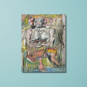 Willem De Kooning Woman III Painting Wall Art Decor,Willem De Kooning Painting Art,Reproduction Print,Office Room Decor,Modern Canvas Art